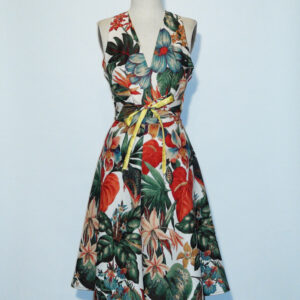 Tropical Print Halter and Cumber-bun Circle Skirt
