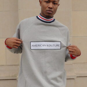 Signature Crew Neck And Jogging Pant - Grey Jersey Trimmed In Red, White And Blue